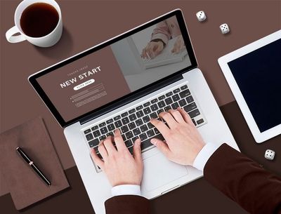 创意现代高端商务科技智能办公场景设备样机效果贴图设计素材T167